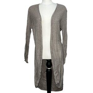 Chico's Light Knit Long Sleeve Open Front Duster Cardigan Sz Medium (1) Womens B